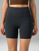 Dreamlux High Waisted No Front Seam 6" Biker Shorts w/ Pockets