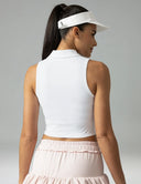 Sorona Sleeveless Crop Polo Tank – Slim-Fit