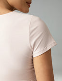 Sorona Ruched Crew Neck Cropped T-Shirts – Slim Fit