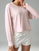 Sorona Oversized Long Sleeve Top w/ Twisted Open Back