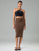 Dreamlux High-Rise Slim-Fit Midi Work Skirt