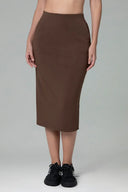 Velvra Modal Streamline Midi Skirt w/ Pockets