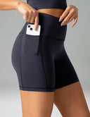 Dreamlux High Waisted No Front Seam 6" Biker Shorts w/ Pockets