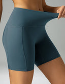 Dreamlux High Waisted No Front Seam 6" Biker Shorts w/ Pockets
