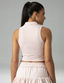 Sorona Sleeveless Crop Polo Tank – Slim-Fit