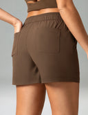 Essential Mid-Rise Casual Shorts w/ Adjustable Waistband 3.5"