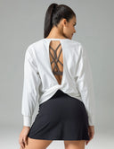 Sorona Oversized Long Sleeve Top w/ Twisted Open Back