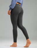 Fleece Lined No Front Seam 26.5" Thermal Leggings w/ Pockets