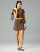 Dreamlux High Waisted Seamless Work Skirt w/ Built-in Shorts & Pockets