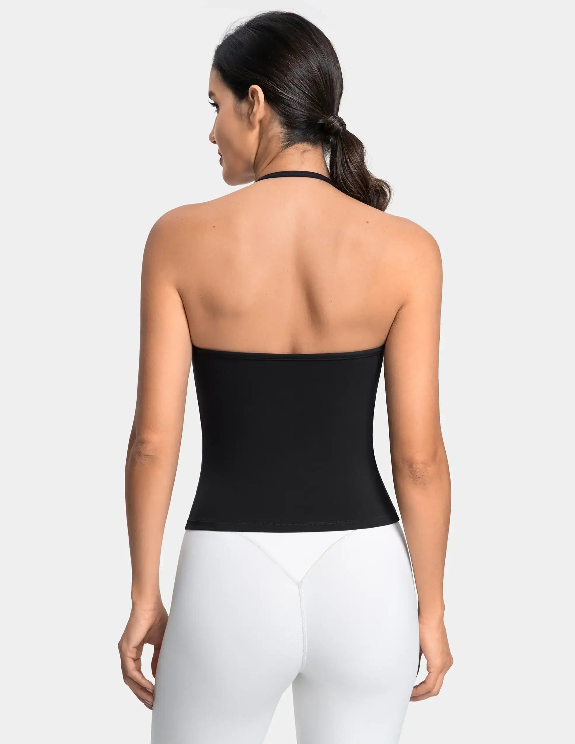 Dreamlux Halter Crop Top with Built-in Bra | Backless Yoga Tank for Women Colorfulkoala Dreamlux Halter Crop Top with Built-in Bra | Backless Yoga Tank for Women Colorfulkoala