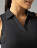Sorona Sleeveless Crop Polo Tank – Slim-Fit