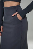 Velvra Modal Streamline Midi Skirt w/ Pockets