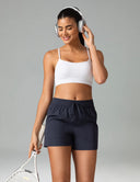 Essential Mid-Rise Casual Shorts w/ Adjustable Waistband 3.5"