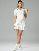 Sorona V-Neck Cropped Polo Shirt – Relaxed Fit