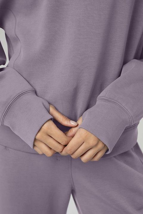 Colorfulkoala Women's Long Sleeve Modal Sweatshirt – Athletic Crewneck Pullover, Thumb Holes, Drop Shoulder