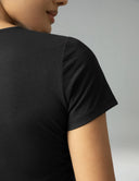 Sorona Ruched Crew Neck Cropped T-Shirts – Slim Fit