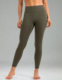 Fleece Lined No Front Seam 26.5" Thermal Leggings w/ Pockets