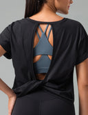 Sorona Batwing Sleeve Twist-Back Relaxed Fit Top