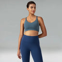 Dreamlux V-Neck Strappy Back Workout Bra – Light Support