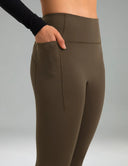 Fleece Lined No Front Seam 26.5" Thermal Leggings w/ Pockets