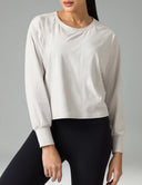 Sorona Oversized Long Sleeve Top w/ Twisted Open Back