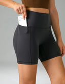 Dreamlux High Waisted No Front Seam 6" Biker Shorts w/ Pockets