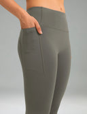 Fleece Lined No Front Seam 26.5" Thermal Leggings w/ Pockets