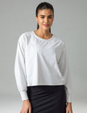 Sorona Oversized Long Sleeve Top w/ Twisted Open Back
