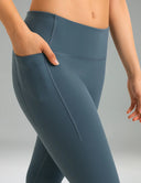 Fleece Lined No Front Seam 26.5" Thermal Leggings w/ Pockets