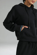 Velvra Modal Cropped Pullover Hoodie