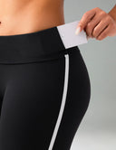 Dreamlux High Waisted No Front Seam 25" Yoga Legging w/ Contrast Trim