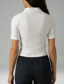 Sorona V-Neck Cropped Polo Shirt – Relaxed Fit