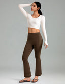 Dreamlux High Waisted No Front Seam Flare Leggings w/Pockets 27.5"