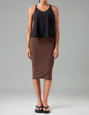 Dreamlux High-Rise Slim-Fit Midi Work Skirt