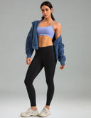 Fleece Lined No Front Seam 26.5" Thermal Leggings w/ Pockets