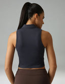 Sorona Sleeveless Crop Polo Tank – Slim-Fit