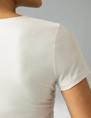 Sorona Ruched Crew Neck Cropped T-Shirts – Slim Fit