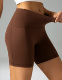 Dreamlux High Waisted No Front Seam 6" Biker Shorts w/ Pockets