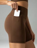 Dreamlux High Waisted No Front Seam 6" Biker Shorts w/ Pockets