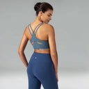 Dreamlux V-Neck Strappy Back Workout Bra – Light Support