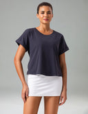 Sorona Batwing Sleeve Twist-Back Relaxed Fit Top