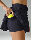 Sorona 3-Layer Ruffle Skirt w/ Built-In Anti-Exposure Short