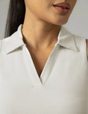 Sorona Sleeveless Crop Polo Tank – Slim-Fit