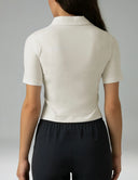 Sorona V-Neck Cropped Polo Shirt – Relaxed Fit