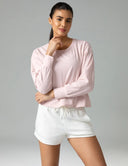 Sorona Oversized Long Sleeve Top w/ Twisted Open Back