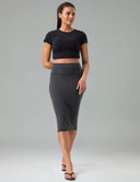 Dreamlux High-Rise Slim-Fit Midi Work Skirt