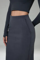 Velvra Modal Streamline Midi Skirt w/ Pockets