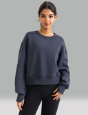 Velvra Modal Fleece Crewneck Sweatshirt w/ Thumb Holes