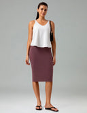 Dreamlux High-Rise Slim-Fit Midi Work Skirt