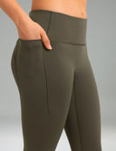 Fleece Lined No Front Seam 26.5" Thermal Leggings w/ Pockets